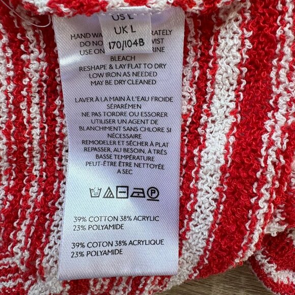 NWT Free People Bailey 3 Piece Sweater Set Skirt Top Terry Red White Stripe - Picture 11 of 14